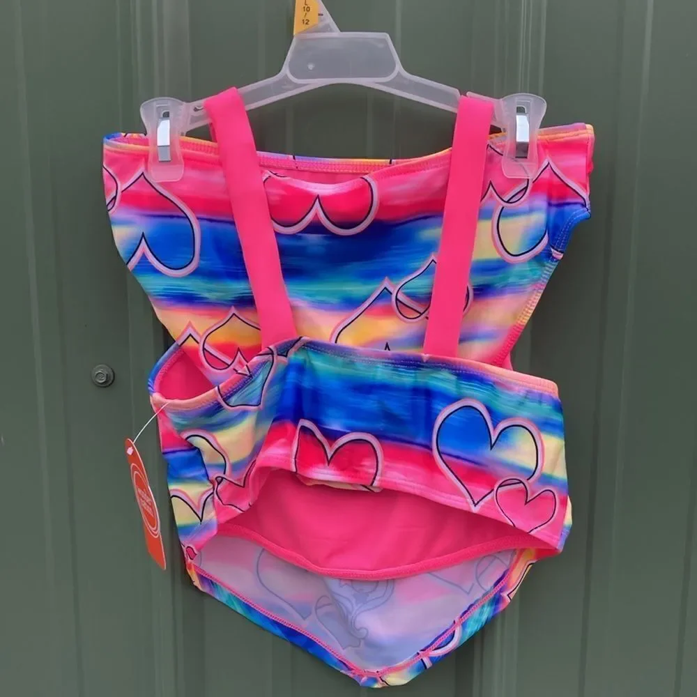Girls Tie Dye Printed & Unicorn Bikini Swimsuit Bathing Suit 2-Pack Size L 10/12